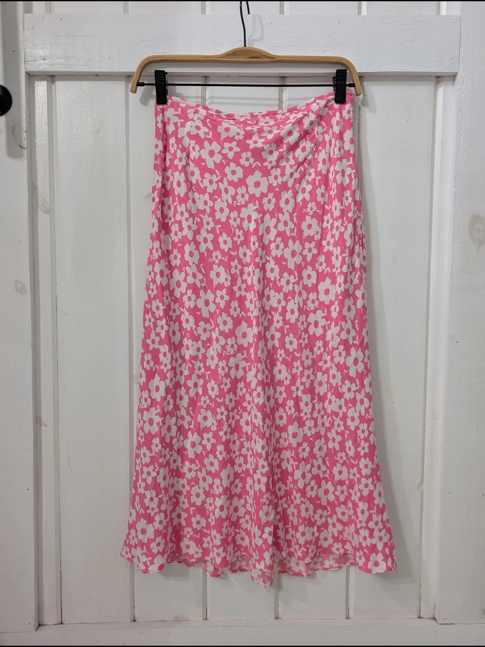 Cotton Candy Pink Floral Midi Skirt Size M